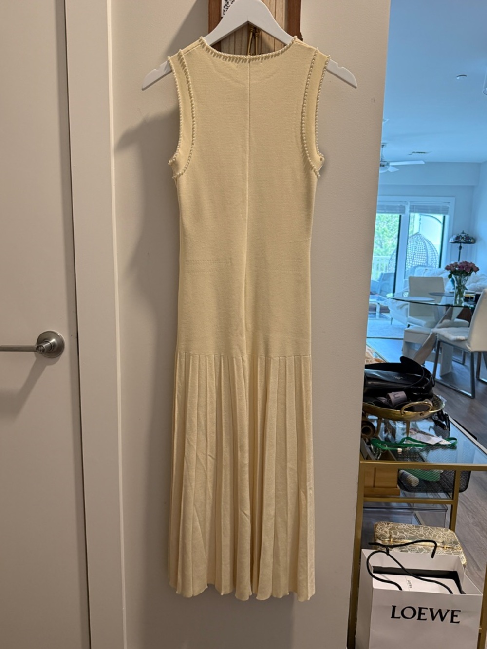 Sandro Cream Sleeveless Maxi Dress with Front Buttons - Picture 4 of 5